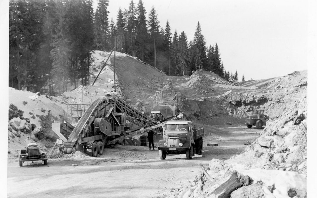 Valtatie 12 tietyömaa Huljala – Hankala 1963