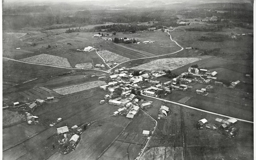 Hämäläisosakunta Koski Hl 1929 130 Etola Koko kylä lentokoneesta nähtynä